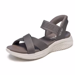 Skechers Women's Ultra Flex 3.0-Never Netter Hands Free Slip-Ins Sandal  Dark Taupe  10