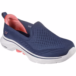 ) Skechers GO WALK 7 - Vina Textile Women's Navy/Coral Trainers - Blue, 3 (Adults'
