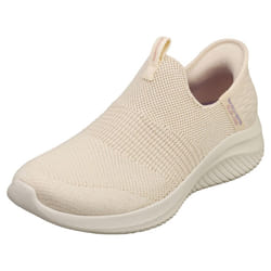 Skechers Slip-ins Ultra Flex 3.0 Vegan Womens Slip On Trainers in Natural - 8