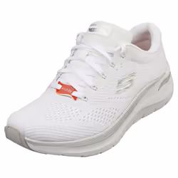 Skechers Arch Fit 2.0 Glow The Distance Womens Fashion Trainers in White Silver - 8