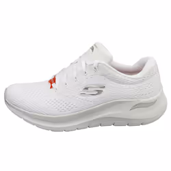 Skechers Arch Fit 2.0 Glow The Distance Womens Fashion Trainers in White Silver - 8