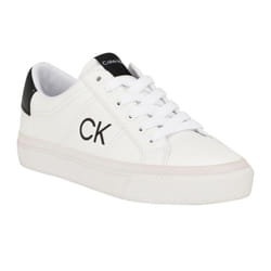 Calvin Klein Womens CYLAIE Sneaker  White 140  6