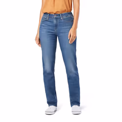 Signature by Levi Strauss & Co. Gold Women's Modern Straight Jeans Available in Plus Size Mystic Waters 6 Long