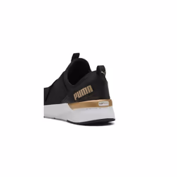 PUMA Women's Softride Harli Slip On Training Shoes  Black-White-Gold  7.5