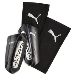 PUMA Unisex Ultra Flex Sleeve Soccer Shin Guards  PUMA Black-PUMA Silver SS25  Large
