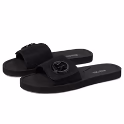 Michael Kors Women's MK Charm Slide Sport Sandal Black 6