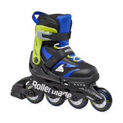 Rollerblade Microblade Kids Adjustable Fitness Inline Skate Black/Blue Junior Youth Performance Inline Skates