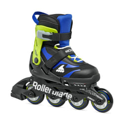 Rollerblade Microblade Kids Adjustable Fitness Inline Skate  Black/Blue Junior  Youth Performance Inline Skates
