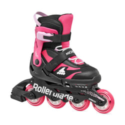 Rollerblade Microblade Kid's Adjustable Fitness Inline Skate  Pink/Black  Youth Performance Inline Skates