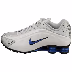 Nike Shox R4 Mens Fashion Trainers in White Silver - 7.5