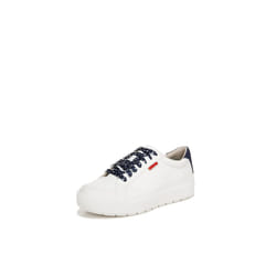 Dr. Scholl's Shoes Womens Time Off Sneaker White/Blue/Red 6.5 M