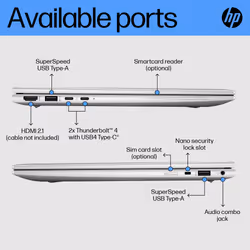 HP EliteBook 840 G10 Intel® Core™ i5 i5-1345U Laptop 35.6 cm (14") WUXGA 16 GB DDR5-SDRAM 512 GB SSD Wi-Fi 6E (802.11ax) Windows 11 Pro Silver - Additional view 5