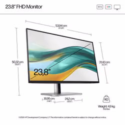 HP Series 5 Pro 23.8 inch FHD Monitor - 524pf PVC Free - Additional view 8