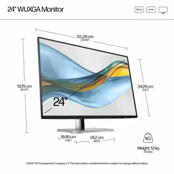 HP Series 5 Pro 24 inch WUXGA Monitor - 524pn - Additional view 4