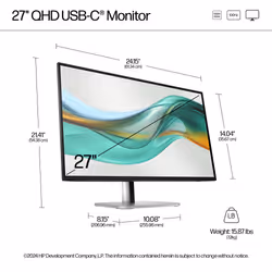 HP Series 5 Pro 27 inch QHD USB-C Monitor - 527pu - Additional view 8