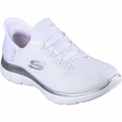 ) Skechers Summits Diamond Dream Textile Women's White/Silver Trainers - White, 3 (Adults'