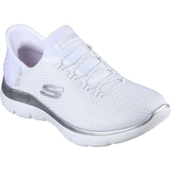 ) Skechers Summits Diamond Dream Textile Women's White/Silver Trainers - White, 3 (Adults'