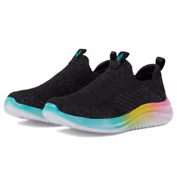 Skechers Girls Ultra Flex 3.0 Sneaker Black/Multi 4 Big Kid