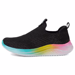 Skechers Girls Ultra Flex 3.0 Sneaker  Black/Multi  4 Big Kid