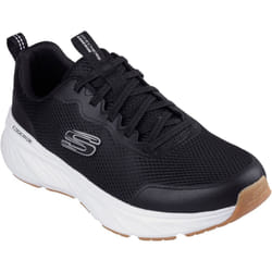 ) Skechers Edgeride Rekze Textile Men's Black/White Trainers - Black, 7 (Adults'