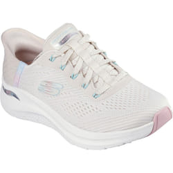 ) Skechers Arch Fit 2.0 - Easy Chic Textile Women's Natural/Pink Trainers - Not Specified, 4 (Adults'