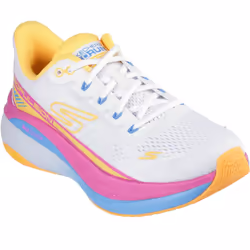 ) Skechers Performance Max Cushioning Propulsion Textile Women's White/Orange Trainers - White, 4 (Adults'