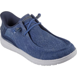 ) Skechers Melson Coronado Textile Men's Denim Moccasins Shoes - Blue, 7 (Adults'