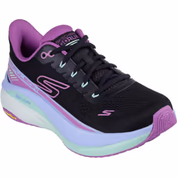 ) Skechers Performance Max Cushioning Propulsion Textile Women's Black/Purple Trainers - Black, 4 (Adults'