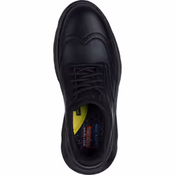 ) Skechers Garza Sully Leather Men's Black Lace-Up Shoes - Black, 9 (Adults'