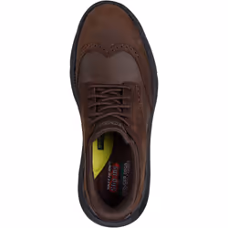 ) Skechers Garza Sully Leather Men's Cocoa Lace-Up Shoes - Brown, 10 (Adults'