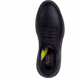 ) Skechers Garza Carlyn Leather Men's Black Lace-Up Shoes - Black, 6 (Adults'