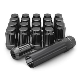 White Knight 3806BK-20AM Black Chrome M12x1.25 Spline Lug Nut with Key  20 Pack