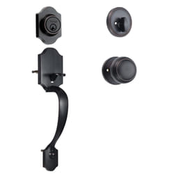 VEVOR Front Door Handle and Deadbolt Set  Antique Copper Front Door Lock Set with Interior Knob  Adjustable Hole Spacing Single Cylinder Handleset  fo