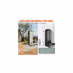 VEVOR Mechanical Keyless Entry Door Lock, 14 Digit Keypad, Double-Sided Embedded Outdoor Gate Door Locks Set with Keypad and Handle, Water-Proof Zinc