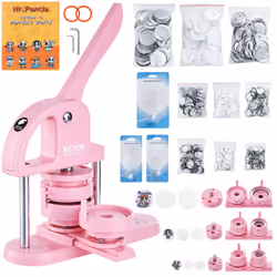 VEVOR Button Maker Machine  25/32/58mm(1/1.25/2.25 inch) 3-in-1 Button Maker with 300pcs Button Parts  Ergonomic Arc Handle P ...