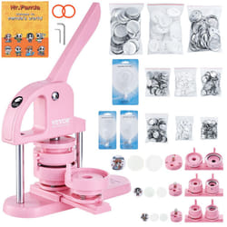 VEVOR Button Maker Machine  25/32/58mm(1/1.25/2.25 inch) 3-in-1 Button Maker with 300pcs Button Parts  Ergonomic Arc Handle Punch  Pin Maker with Pand