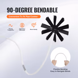 VEVOR 40 FEET Dryer Vent Cleaner Kit  29 Pieces Duct Cleaning Brush  Reinforced Nylon Dryer Vent Brush  Dryer Cleaning Tools Lint Remover with Flexibl