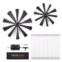 VEVOR 22 Pieces 30 FEET Dryer Vent Cleaner Kit Include 3 Different Sizes Flexible Lint Trap Brush Reinforced Nylon Duct Cle ...