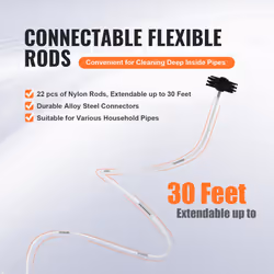 VEVOR 22 Pieces 30 FEET Dryer Vent Cleaner Kit  Include 3 Different Sizes Flexible Lint Trap Brush  Reinforced Nylon Duct Cleaning Dryer Vent Brush  D