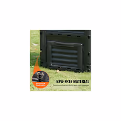 Garden Compost Bin 80 Gal, BPA Free Composter, Large Capacity Outdoor Composting Bin with Top Lid and Bottom Door, Easy Assembling, Lightweight, Fast
