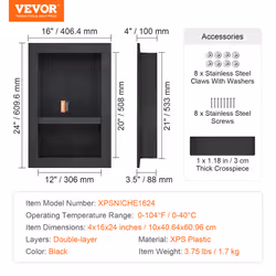 VEVOR Shower Niche 41 x 61x10cm Double Shelf Wall-inserted for Shower Bathroom - Additional view 6