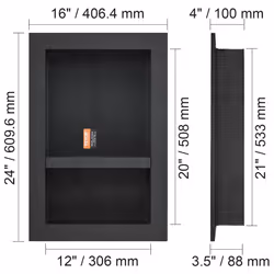 VEVOR Shower Niche 41 x 61x10cm Double Shelf Wall-inserted for Shower Bathroom - Additional view 7