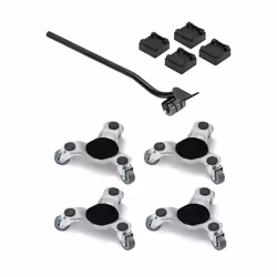 VEVOR Furniture Dolly  4 Pack 6-Inch Steel Tri-Dolly with 360 PP Swivel Wheels and Non-Slip Cap  3 Wheels Furniture Lift Move ...