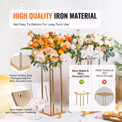 VEVOR 4PCS Column Wedding Flower Stand Cylindrical Display Rack 60cm Metal
