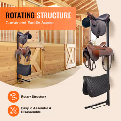 VEVOR Wall Mount Saddle Rack  24 x 7 x 52 in  Four Tiers Horse Saddle Storage Rack  Heavy Duty Equestrian Western and English Saddle Stand  Horse Blan