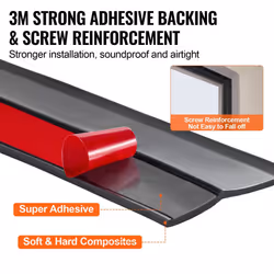 VEVOR Garage Door Top and Sides Seal Strip 20 FT Universal Weather Stripping