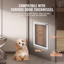 VEVOR Pet Door for Interior and Exterior Doors  Aluminum Frame  Metal Closing Panel and Lock  Strong and Durable Dog Door  Pet Door Suitable for Extra