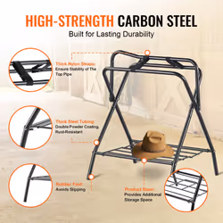 VEVOR Folding Saddle Rack  2 Packs Freestanding Horse Saddle Stand  Portable Horse Blanket Holder  Heavy Duty Steel Saddle Rack for English & Western