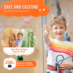 VEVOR 32 Rock Climbing Holds for Kids and Adults  Multi-Colored Climbing Rock Wall Grips for Indoor and Outdoor Playground Play Set - Mounting Hardwar