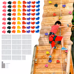 VEVOR 72 Rock Climbing Holds for Kids and Adults Multi-Colored Climbing Rock Wall Grips for Indoor and Outdoor Playground Pl ...